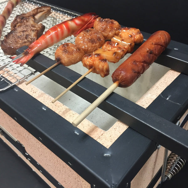 JAPANESE CHARCOAL BBQ YAKITORI GRILL BQ5423 WITH GRILL COVER & OGA BINCHO CHARCOAL 3Lb