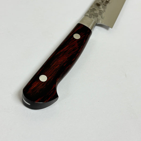 GOKADEN DAMASCUS HAMMERED FINISH SANTOKU & PETTY VG10 STAINLESS KNIFE GIFT SET