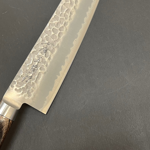 GOKADEN HAMMERED FINISH SUPER BLUE STEEL CHEF'S KNIFE 8.2"