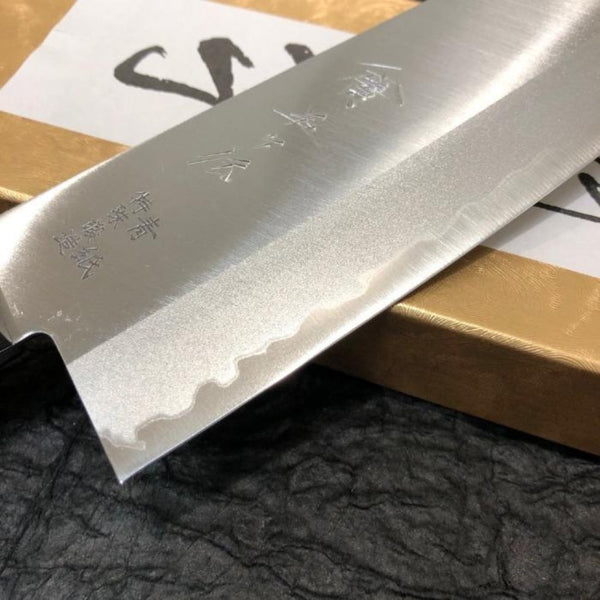 GOKADEN BLUE STEEL CLAD SANTOKU KNIFE