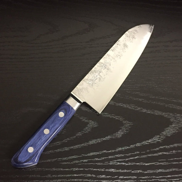 GOKADEN NASHIJI FINISH STAINLESS SANTOKU KNIFE