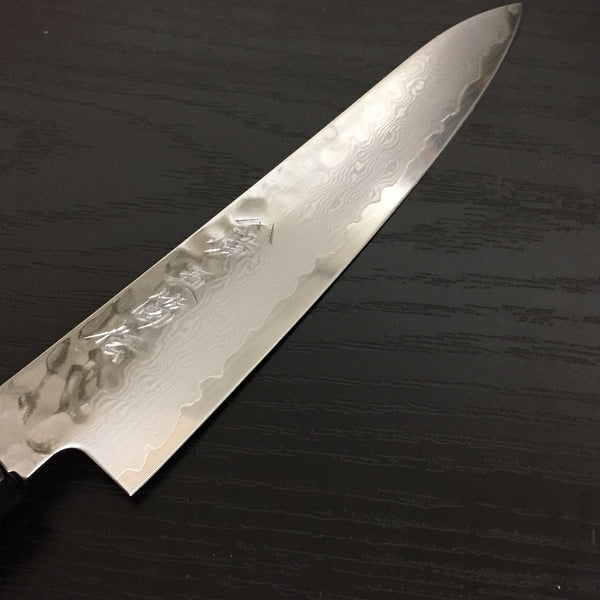 GOKADEN STAINLESS VG-10 PETTY KNIFE - OAK WOOD HANDLE URUSHI LACQUER COATING-BLACK