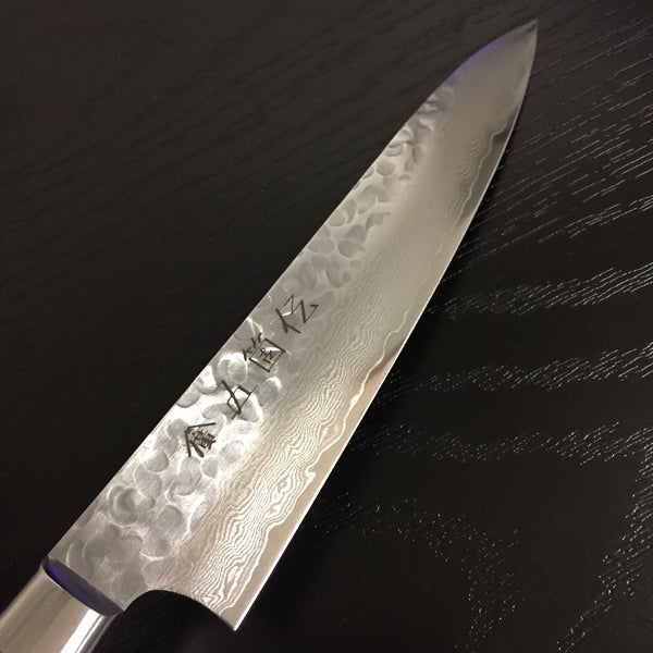 GOKADEN 33 LAYER DAMASCUS HAMMERED FINISH- PETTY/UTILITY  Stainless KNIFE-VG10
