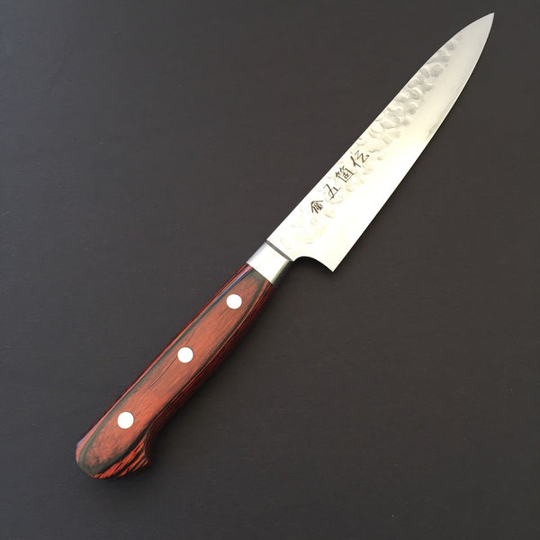 GOKADEN 33 LAYER DAMASCUS HAMMERED FINISH- PETTY/UTILITY  Stainless KNIFE-VG10