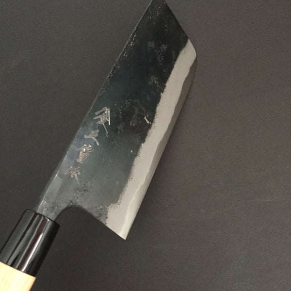 GOKADEN BLUE STEEL KUROUCHI FINISH - WIDE SIZE NAKIRI VEGETABLE KNIFE
