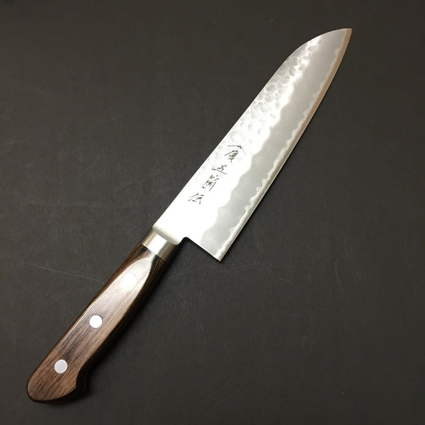 GOKADEN HAMMERED FINISH SUPER BLUE STEEL SANTOKU & UTILYTY KNIFE SET