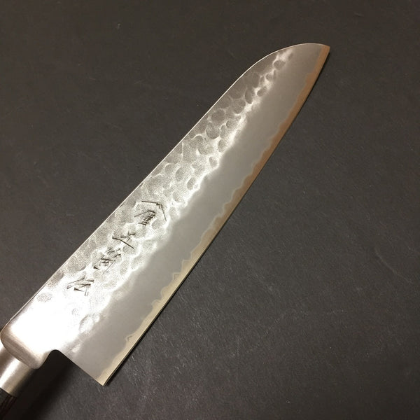 GOKADEN HAMMERED FINISH SUPER BLUE STEEL SANTOKU & UTILYTY KNIFE SET
