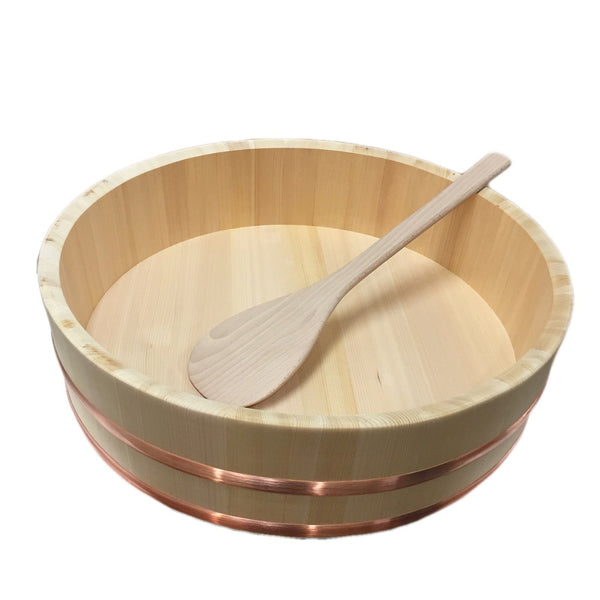 60cm HANDAI/HANGIRI JAPANESE WOODEN SUSHI OKE-SAWARA CYPRESS W/SPATULA FOR PROFESSIONAL