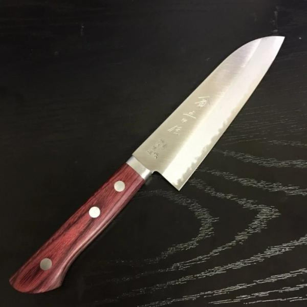 GOKADEN BLUE STEEL CLAD SANTOKU KNIFE