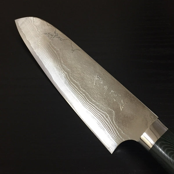 GOKADEN COLLECTABLE KNIFE - STAINLESS VG10 DAMASCUS PATTERN SANTOKU KNIFE