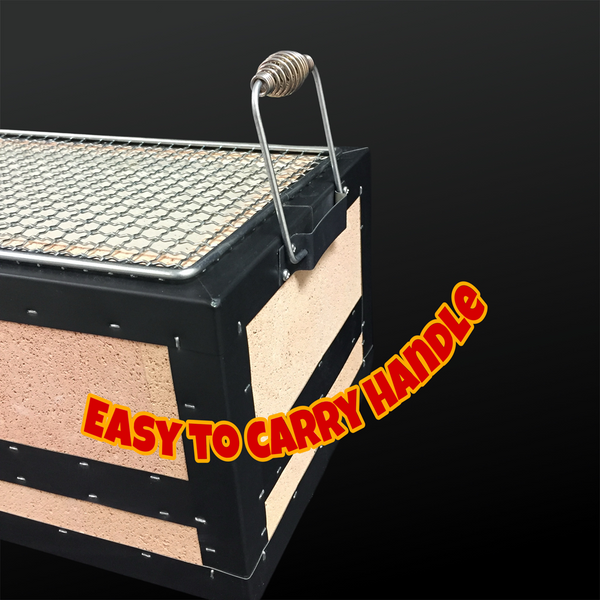 JAPANESE CHARCOAL BBQ YAKITORI GRILL BQ5423 WITH GRILL COVER & OGA BINCHO CHARCOAL