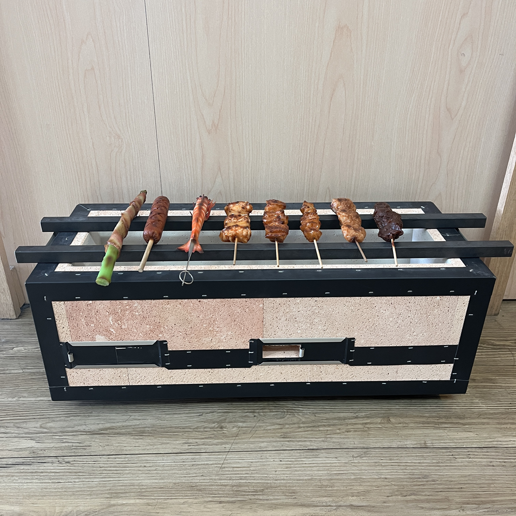 JAPANESE CHARCOAL BBQ YAKITORI GRILL BQ5423 WITH GRILL COVER OGA BIN HITACHIYA USA