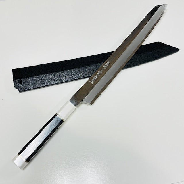 GOKADEN TSUKIJI MASAZUMI KIRITSUKE YANAGI / SASHIMI KNIFE with Sheath 33cm/13"