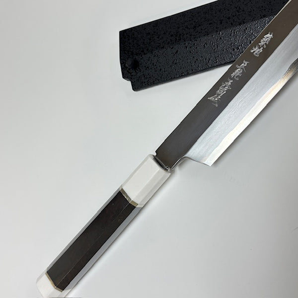 GOKADEN TSUKIJI MASAZUMI KIRITSUKE YANAGI / SASHIMI KNIFE with Sheath 33cm/13"