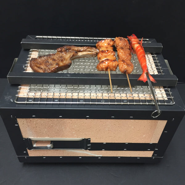 JAPANESE CHARCOAL BBQ YAKITORI GRILL BQ3123 WITH GRILL COVER