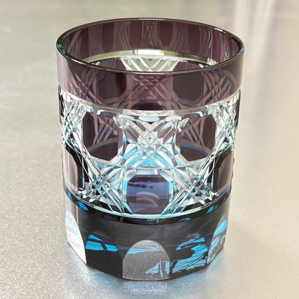 TUMBLER-NEKO CAT CUT GLASS, YUKI THE BLACK CAT-MITSUYA