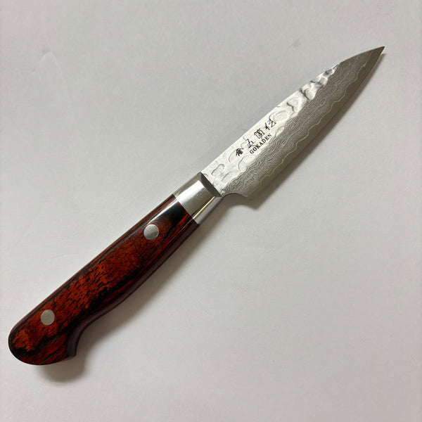 GOKADEN HAMMERED FINISH DAMASCUS PARING  KNIFE