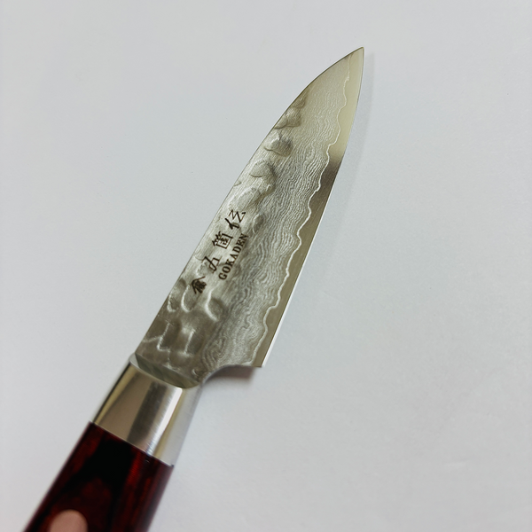 GOKADEN HAMMERED FINISH DAMASCUS PARING  KNIFE