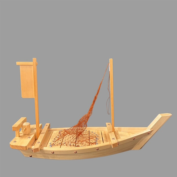 WHITE WOODEN SERVING BOATS