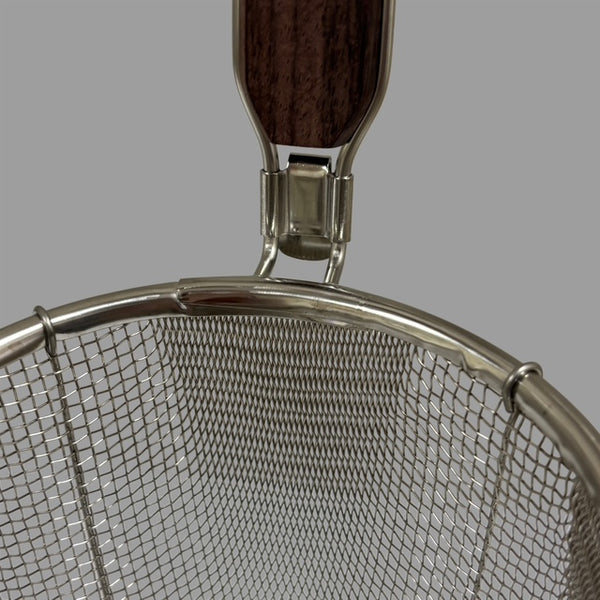 RAMEN / SOBA/UDON NOODLE STRAINER WITH ROSE WOOD HANDLE    MADE IN JAPAN