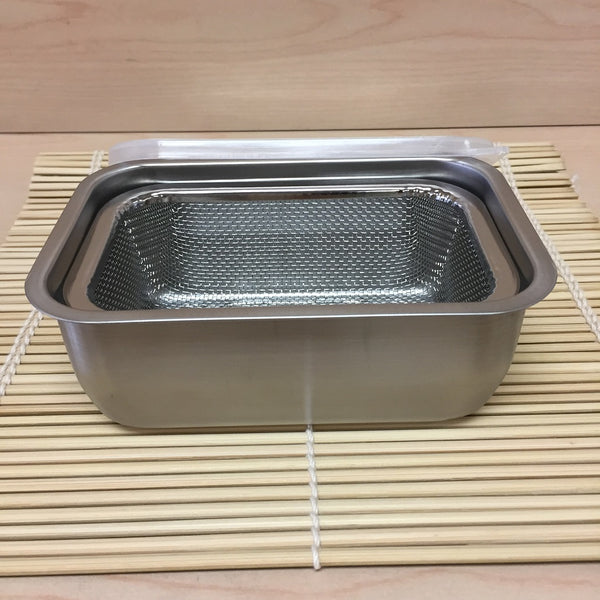 STAINLESS STEEL CONTAINER WITH STRAINER & LID