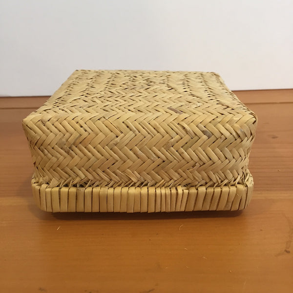 SQUARE HAND WOVEN BAMBOO BASKET