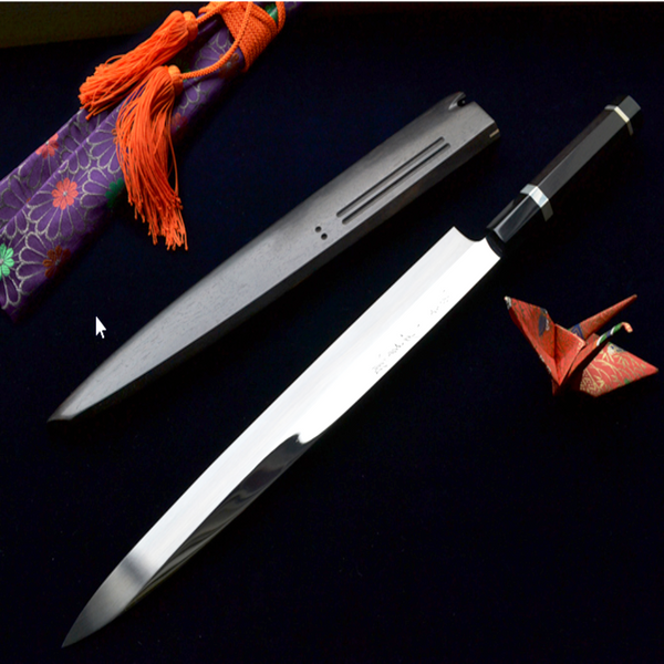 YANAGIBA / SASHIMI KNIFE- GINMAKI MIZU-HONYAKI Mirror Finish White #2 300mm & 330mm