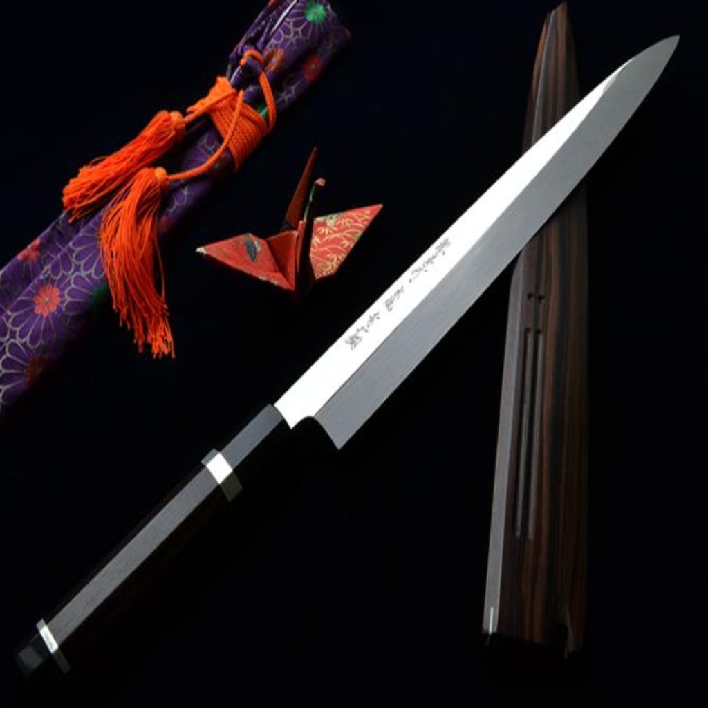 YANAGIBA / SASHIMI KNIFE - GINMAKI MIZU-HONYAKI Mirror Finish Blue #2 300mm &  330mm