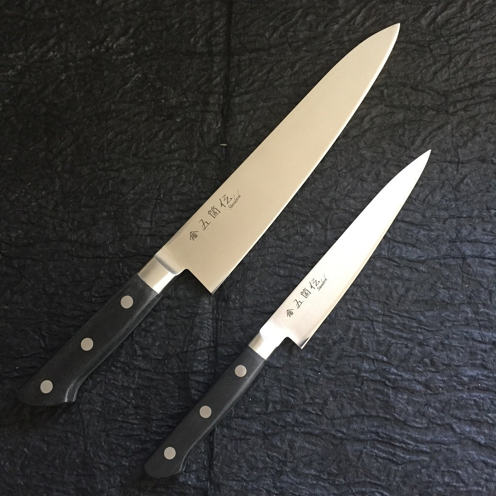 GOKADEN CHEF'S 21cm/8.2"&PETTY STAINLESS KNIFE SET -STANDARD SERIES