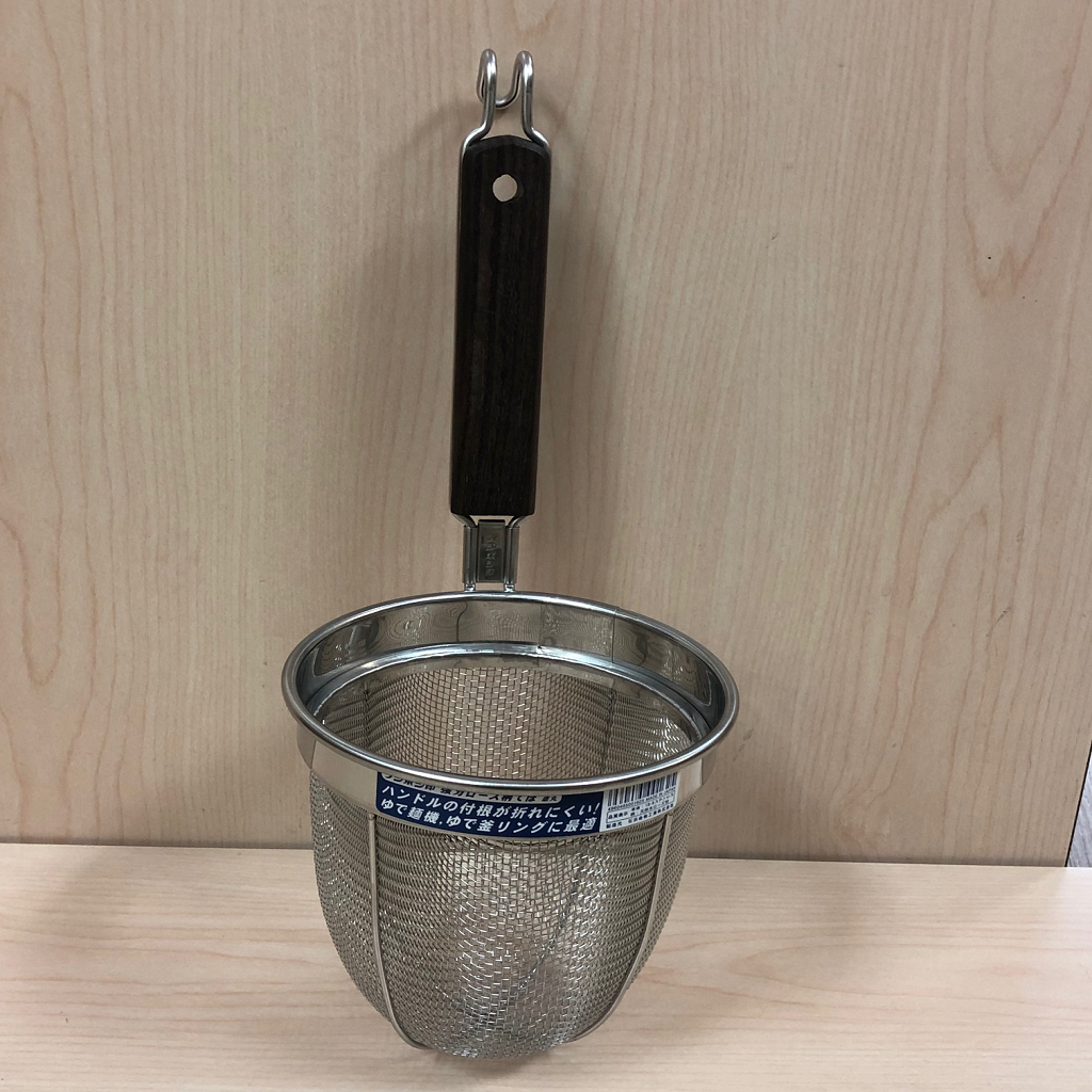 RAMEN SOBA UDON NOODLE STRAINER WITH JAPANESE SHITAN WOOD HANDLE